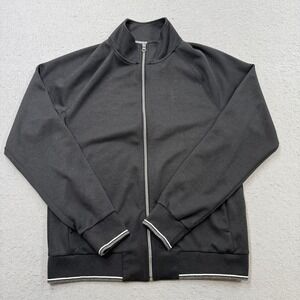 Robert Graham Track Jacket Mens Medium Black Athletic Mockneck Athleisure Sporty